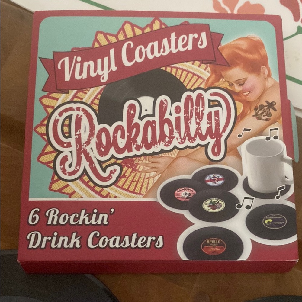 Rockabilly Vinyl Coasters - 6 Pack